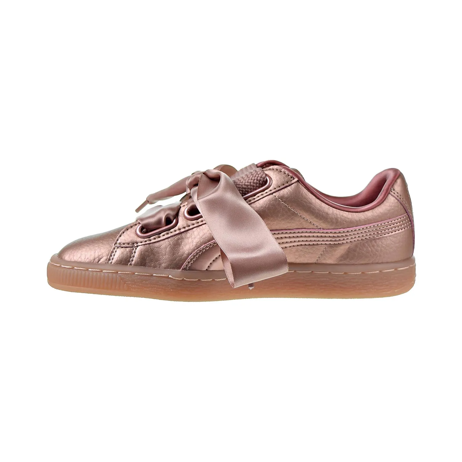 Puma Basket Heart Women's Lace Up Shoes Copper Rose