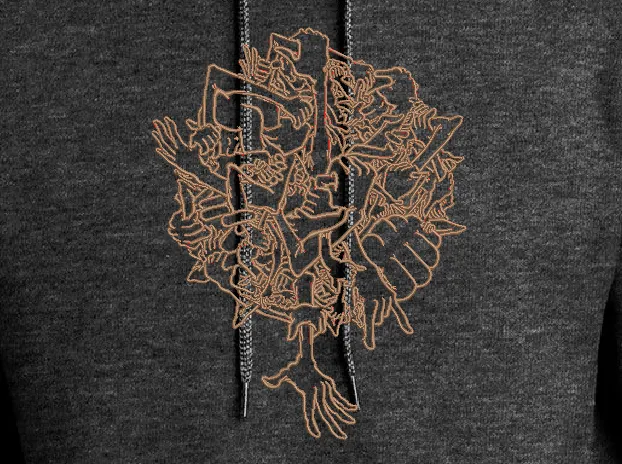 Reach by Larry Lurch Fagan - Custom Embroidery on Hoodie