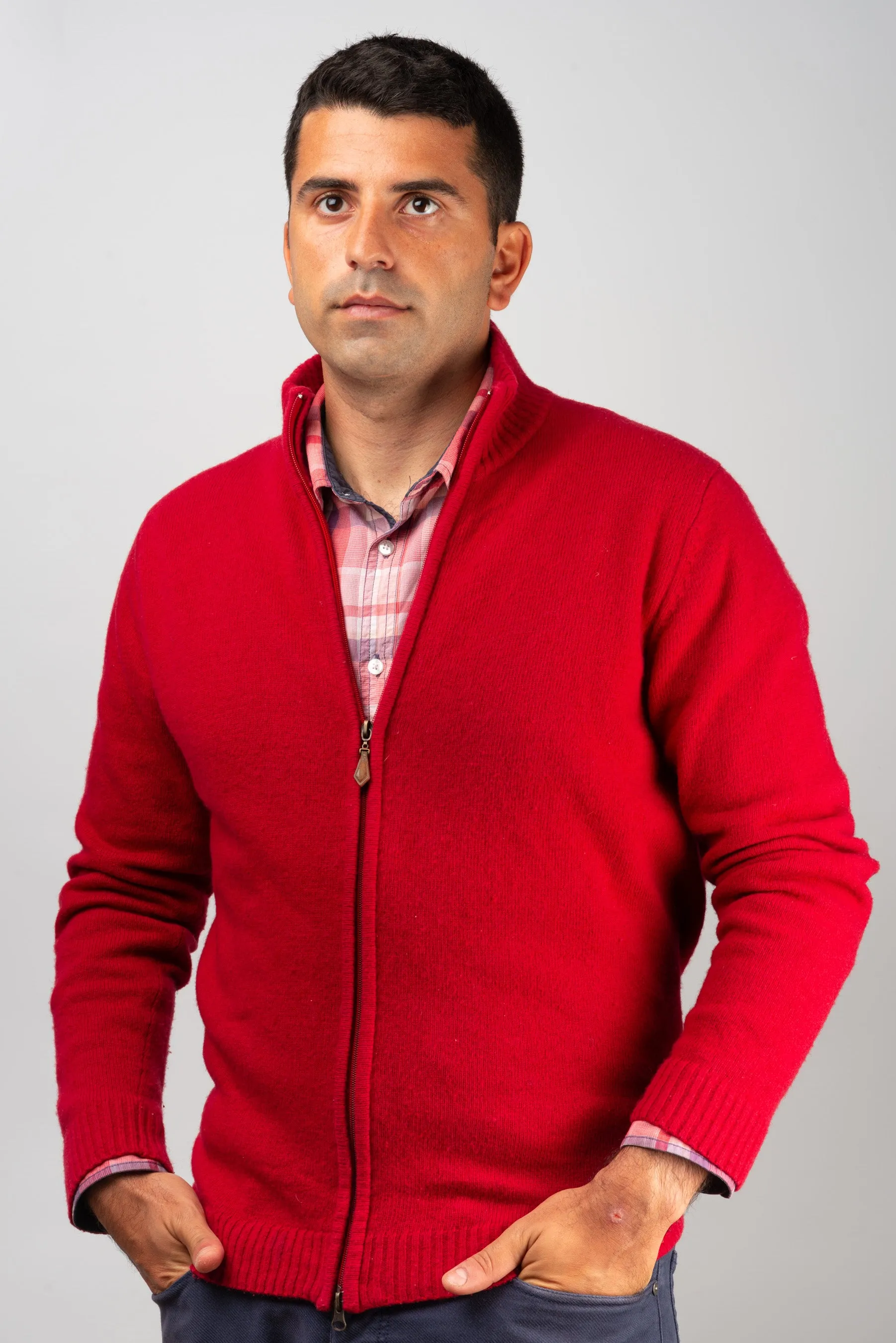 Red Wool Cardigan