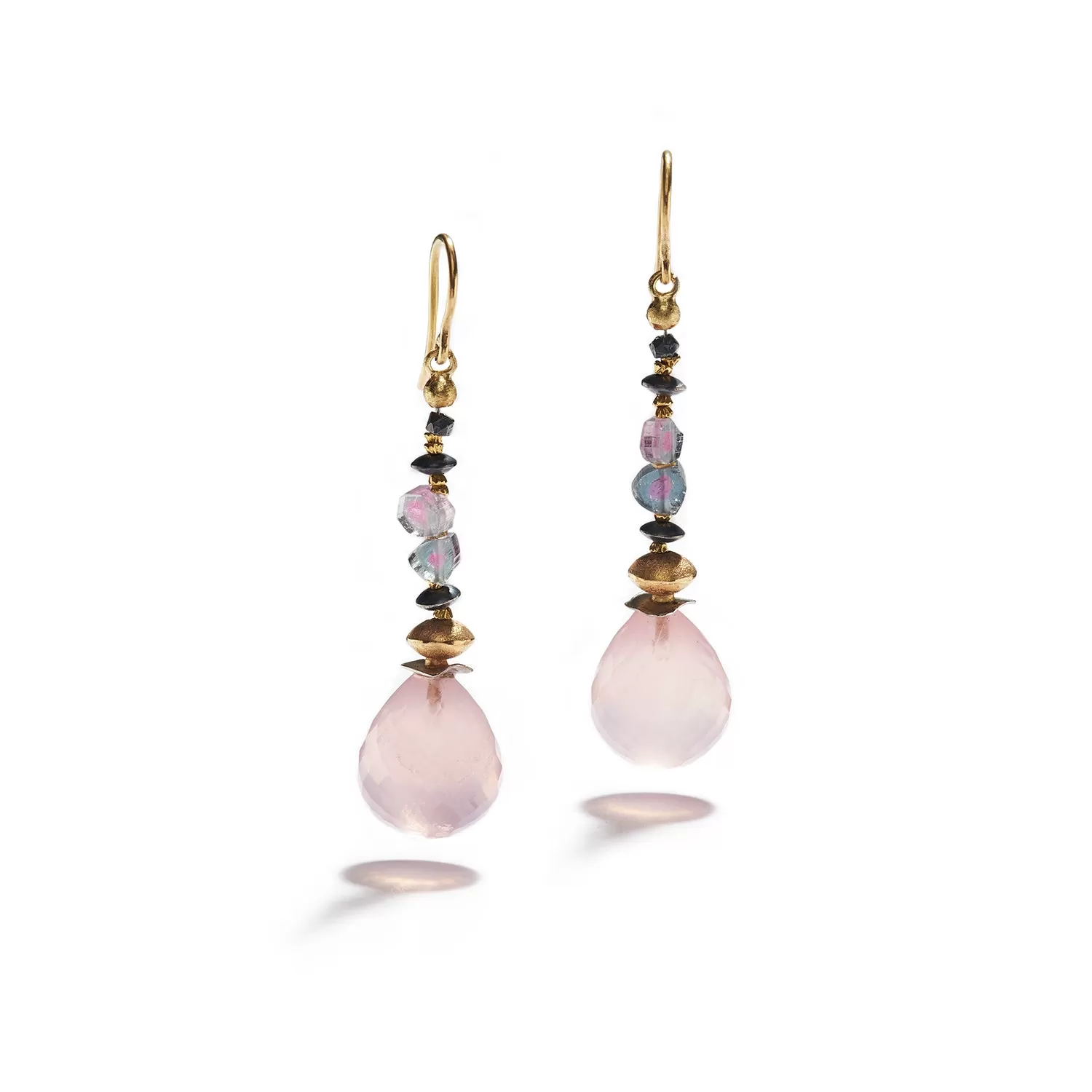 Rose Quartz Medley Dangle Earrings