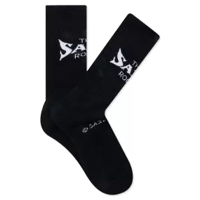 Saint Michael x Shermer Academy S Room Sock - Black/White