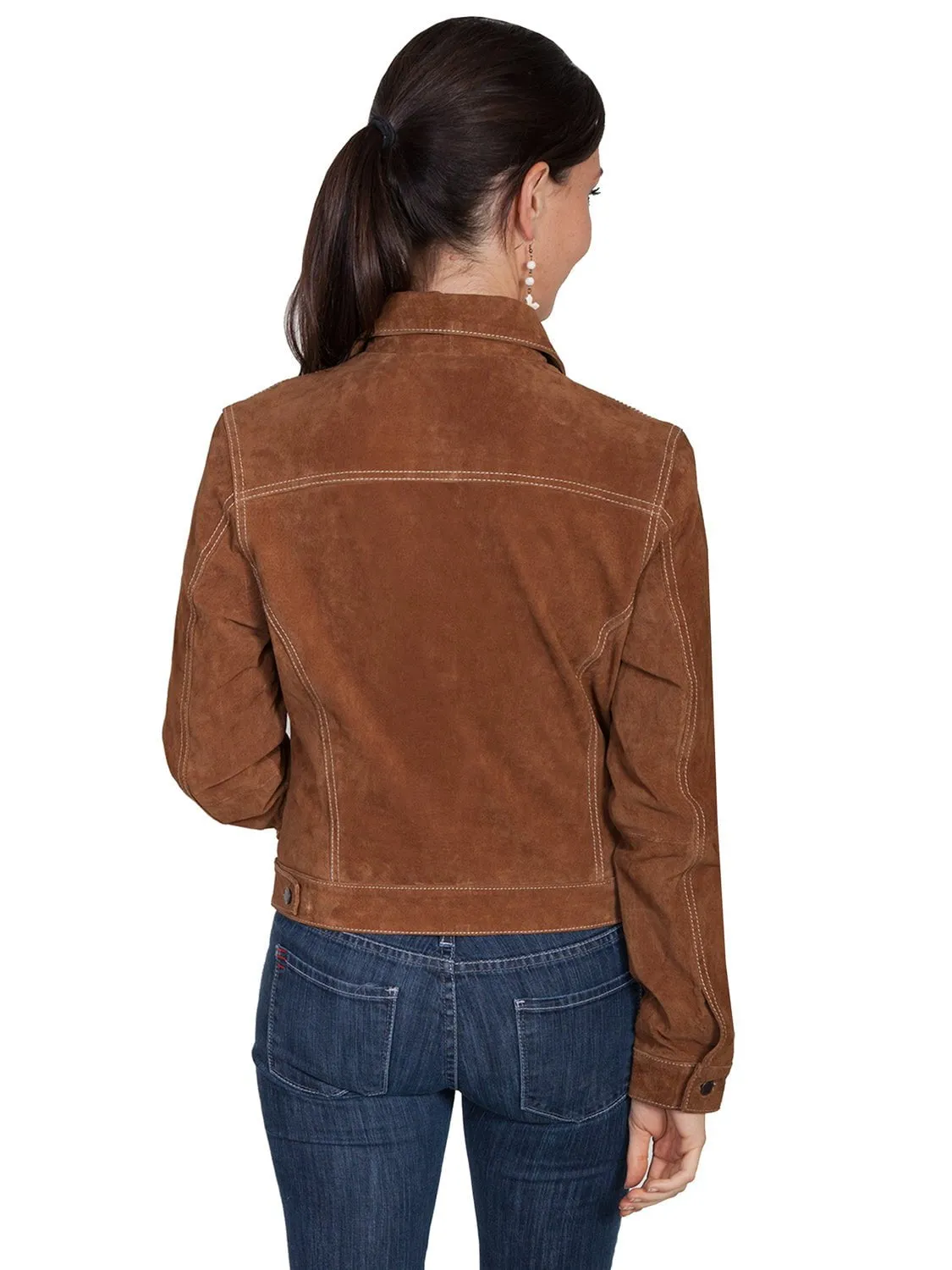 Scully Womens Cafe Brown Boar Suede Jacket