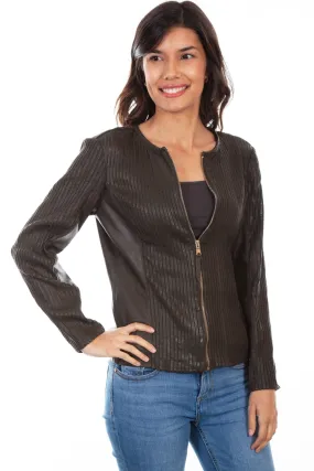 Scully Womens Olive Leather Elastic Jacket