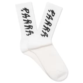 Shocker Logo Crew Socks - White