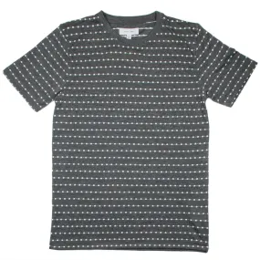 Soulland - Fernell T-shirt with Embroidered Dots - Grey/White