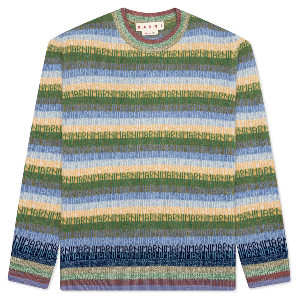 Striped Mohair Sweater - Lake