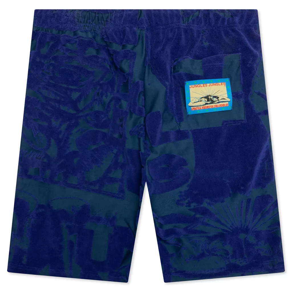 Terry Towelling Short - Blue/Green