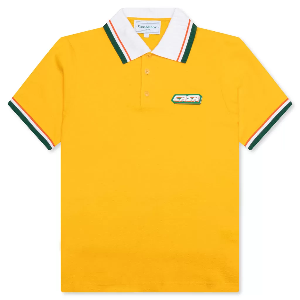 Textured Pique Polo - Yellow