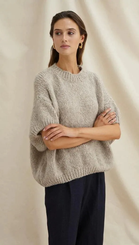 The Sleeveless Rosalia Sweater by Charli London - Oatmeal