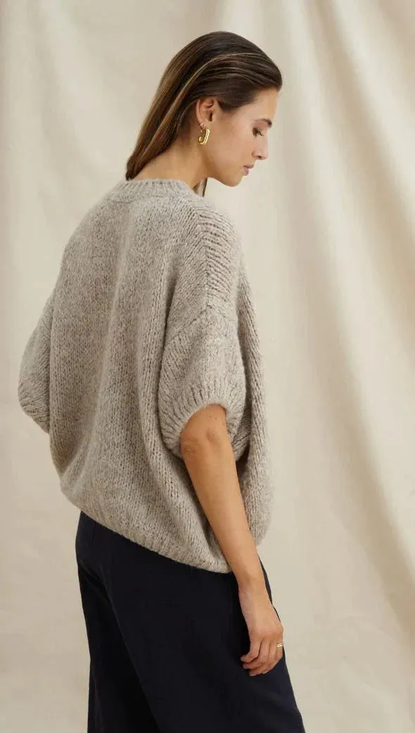 The Sleeveless Rosalia Sweater by Charli London - Oatmeal