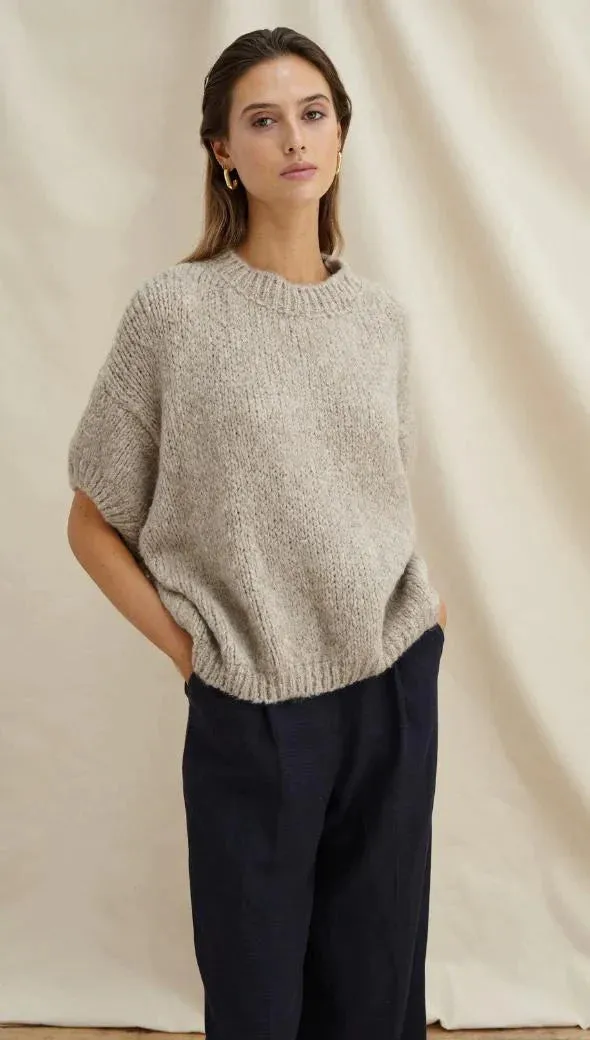 The Sleeveless Rosalia Sweater by Charli London - Oatmeal