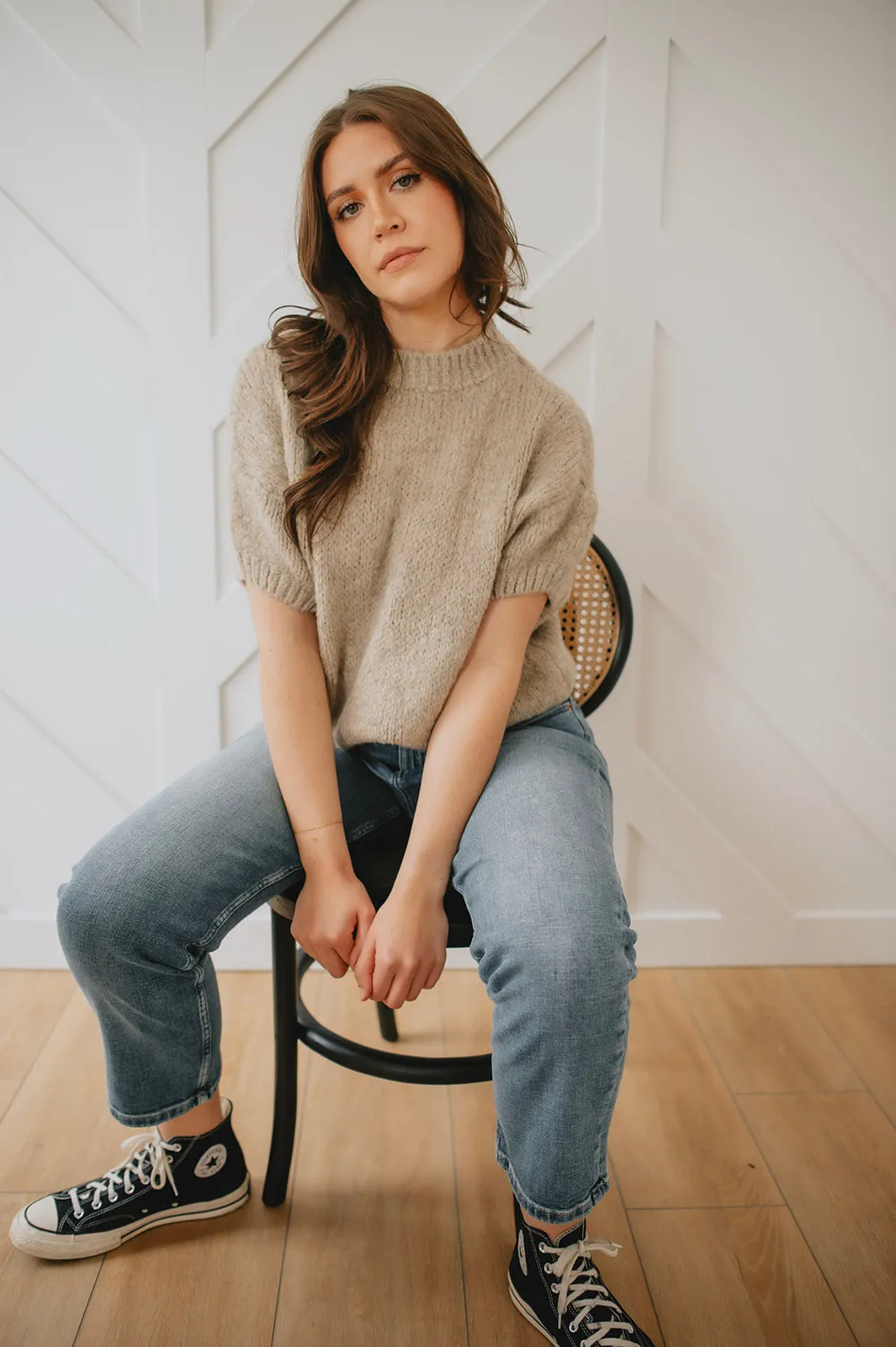 The Sleeveless Rosalia Sweater by Charli London - Oatmeal