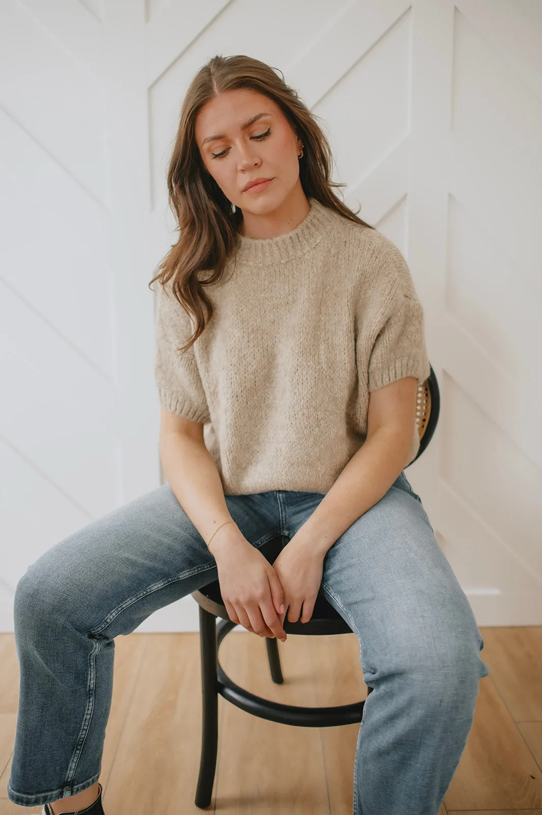 The Sleeveless Rosalia Sweater by Charli London - Oatmeal