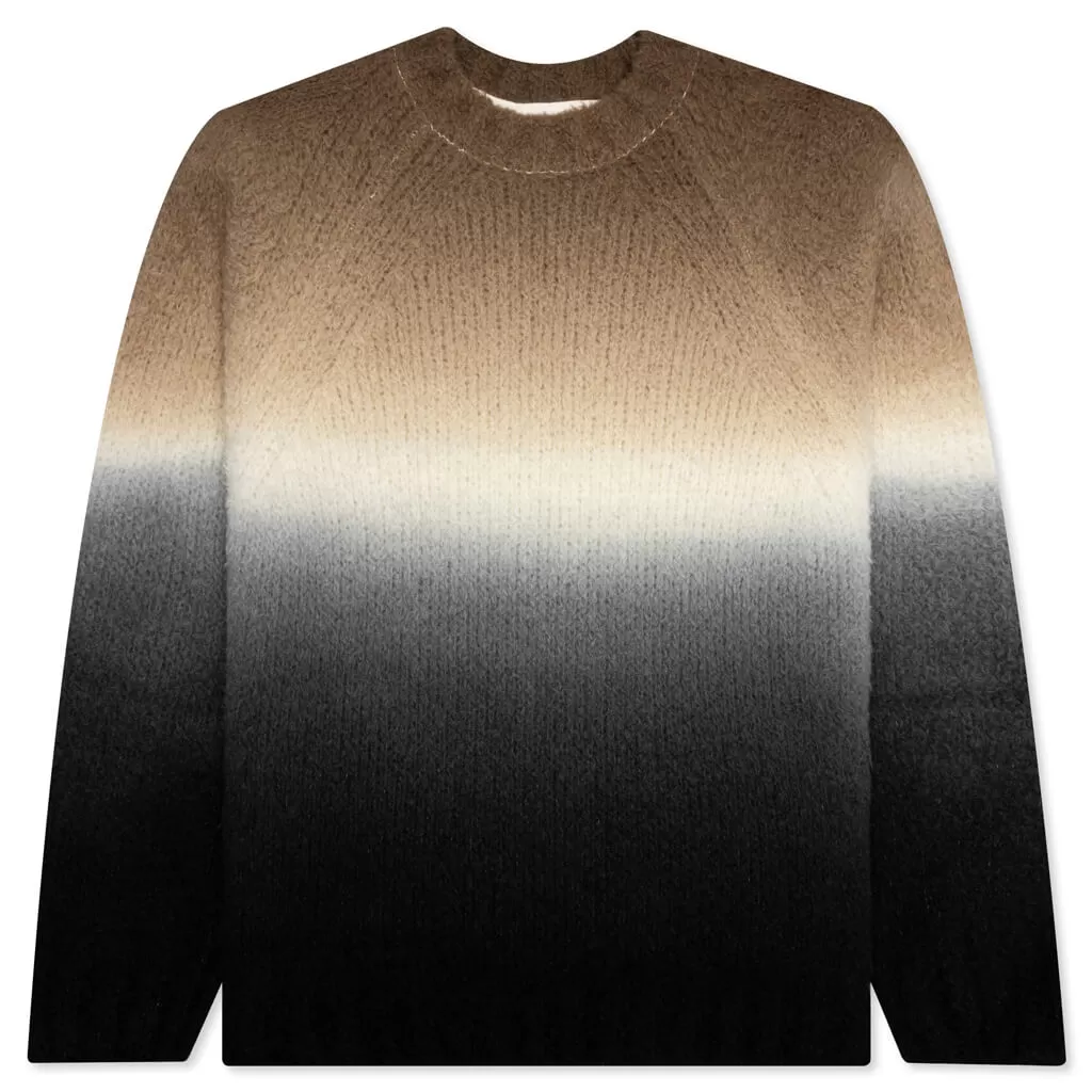 Tie Dye Knit Pullover - Beige/Black