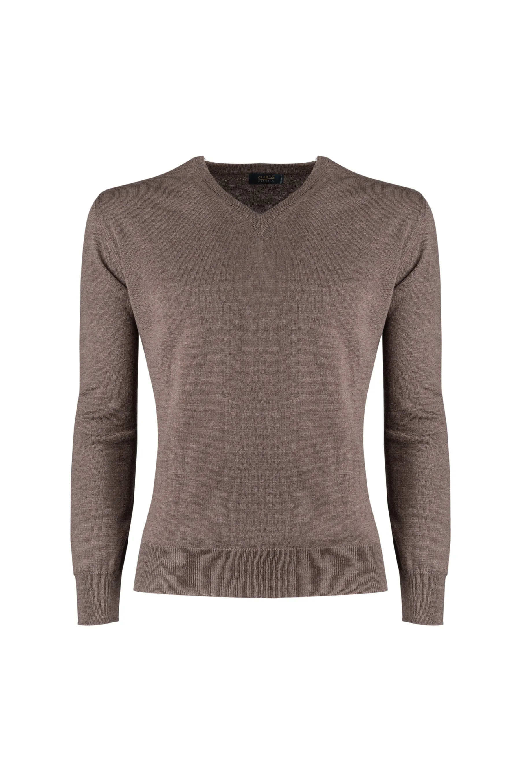 Tobacco Brown V-neck Sweater