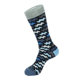 Unsimply Stitched Grey Comic Wave Socks