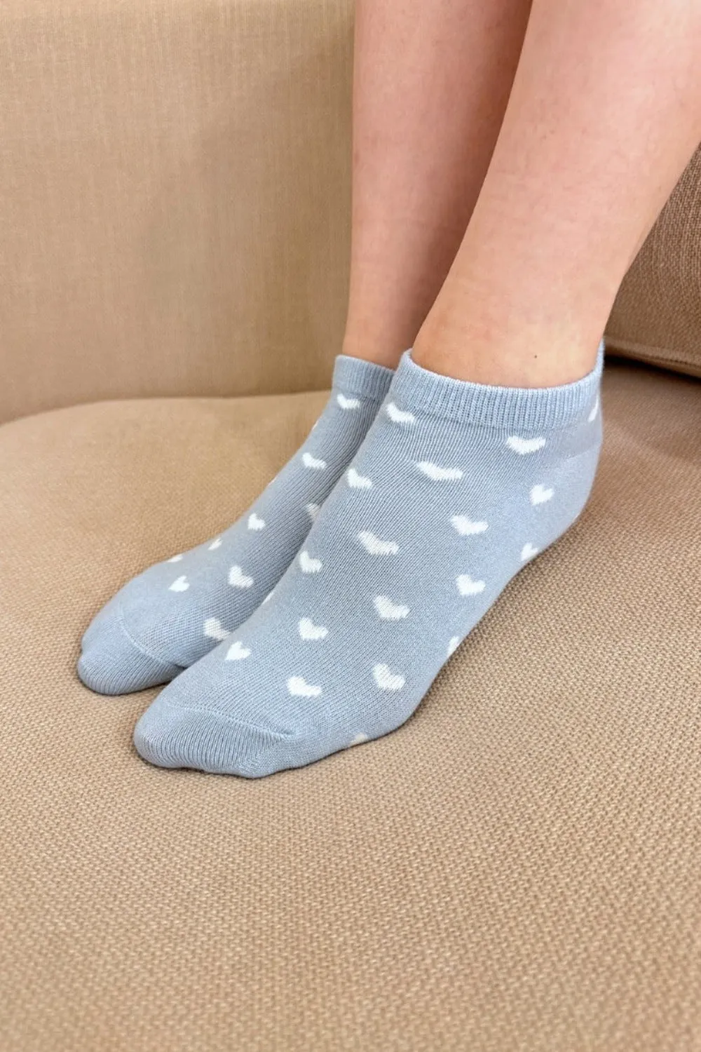 White Heart Socks